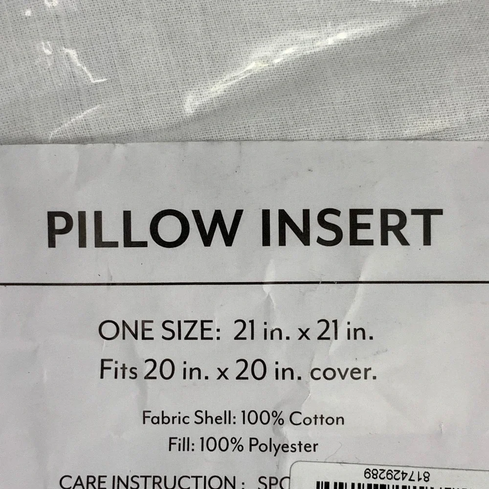 iEnjoy 20x20 Cotton Decor‎ Throw Pillow Insert with Polyester Fill